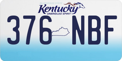 KY license plate 376NBF