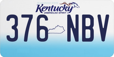 KY license plate 376NBV