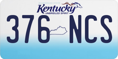 KY license plate 376NCS
