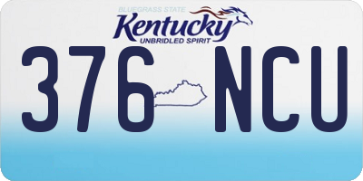 KY license plate 376NCU