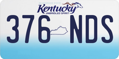 KY license plate 376NDS