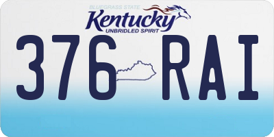 KY license plate 376RAI