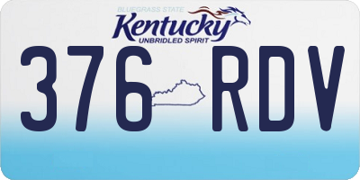 KY license plate 376RDV