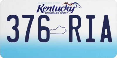 KY license plate 376RIA