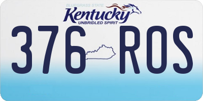 KY license plate 376ROS