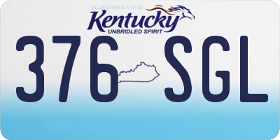 KY license plate 376SGL
