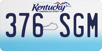 KY license plate 376SGM