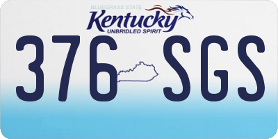 KY license plate 376SGS