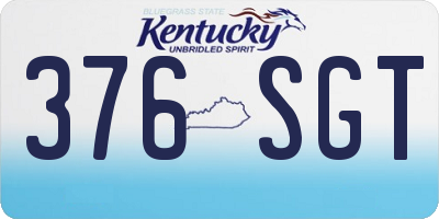 KY license plate 376SGT