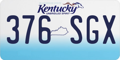 KY license plate 376SGX