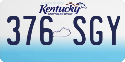 KY license plate 376SGY