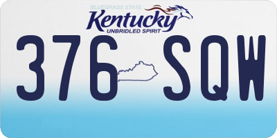 KY license plate 376SQW