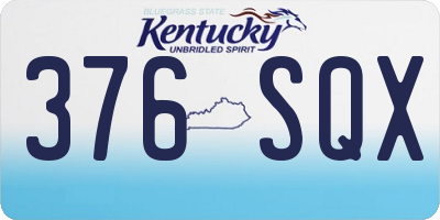 KY license plate 376SQX