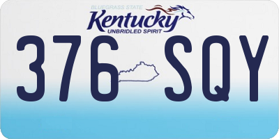 KY license plate 376SQY