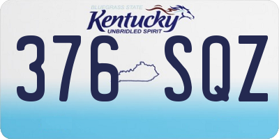 KY license plate 376SQZ