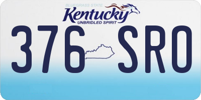 KY license plate 376SRO
