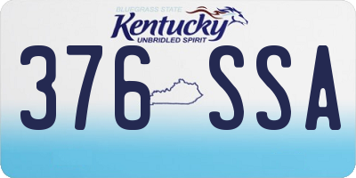 KY license plate 376SSA