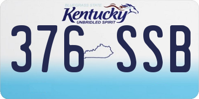 KY license plate 376SSB