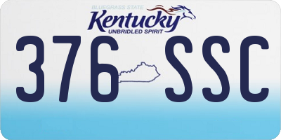 KY license plate 376SSC