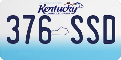 KY license plate 376SSD