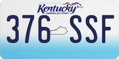 KY license plate 376SSF