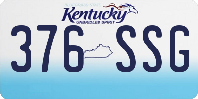 KY license plate 376SSG