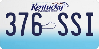 KY license plate 376SSI