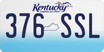 KY license plate 376SSL
