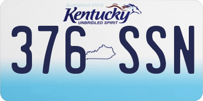 KY license plate 376SSN