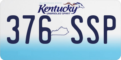 KY license plate 376SSP