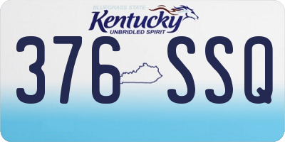 KY license plate 376SSQ