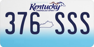 KY license plate 376SSS