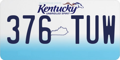 KY license plate 376TUW