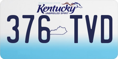 KY license plate 376TVD
