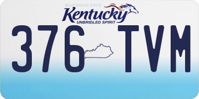 KY license plate 376TVM