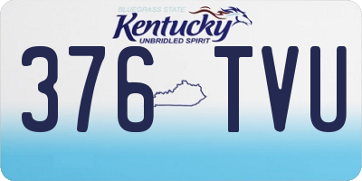 KY license plate 376TVU