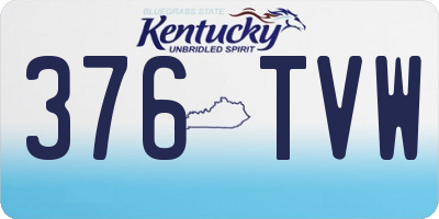 KY license plate 376TVW