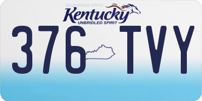 KY license plate 376TVY