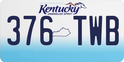 KY license plate 376TWB