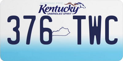 KY license plate 376TWC