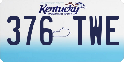 KY license plate 376TWE
