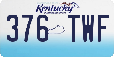KY license plate 376TWF