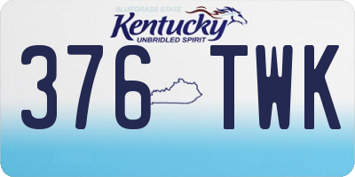 KY license plate 376TWK