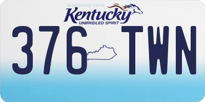 KY license plate 376TWN