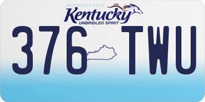 KY license plate 376TWU