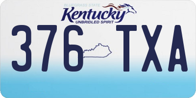 KY license plate 376TXA