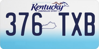 KY license plate 376TXB