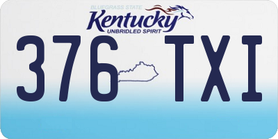 KY license plate 376TXI