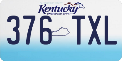KY license plate 376TXL