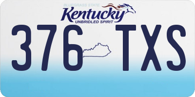 KY license plate 376TXS